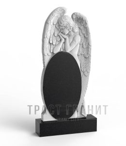 Резной памятник на могилу с ангелом РЕ124